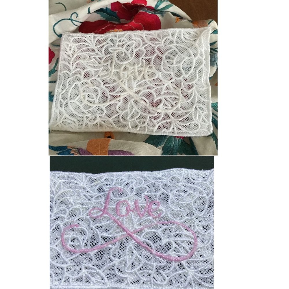 Embroidered Lace Envelope  Sun Color Change "Love"